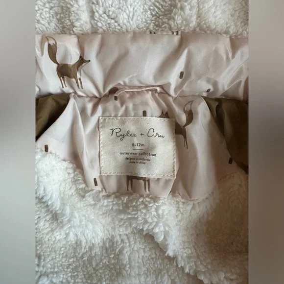 Rylee + Cru Puffer one-piece fox size 6-12M - Picture 3 of 3